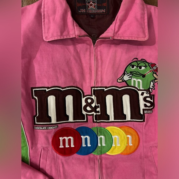 Vintage retro pink NASCAR M&Ms candy racing jacket coat y2k - Picture 7 of 12
